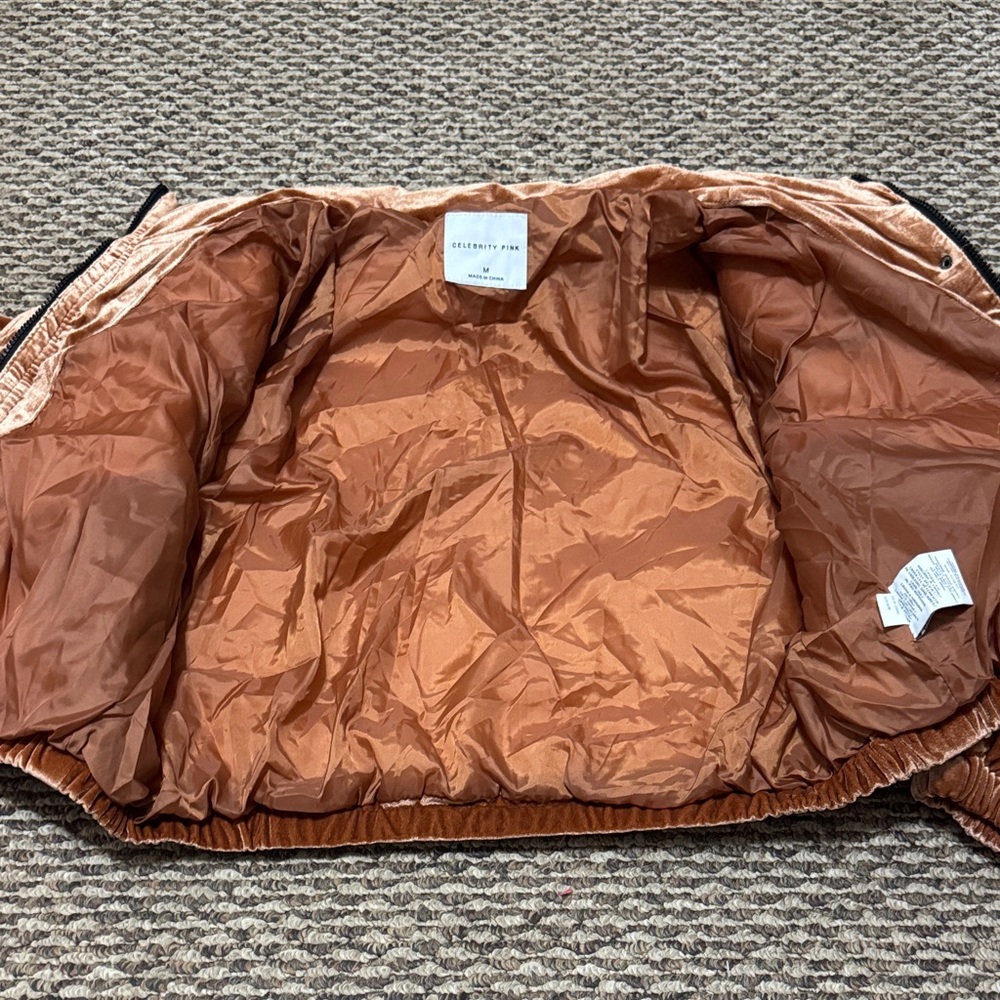 Celebrity Pink rust Brown and Black Puffer Jacket - Picture 7 of 9